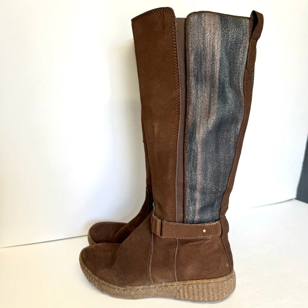 Clarks Collection Brown Suede Tall Shaft Boots Caroline Style Knee High Size 6